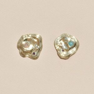 NWT Leigh Miller Brass Lava Studs — Unworn!